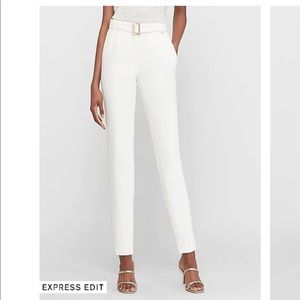 Express High waisted textured belted ankle pant